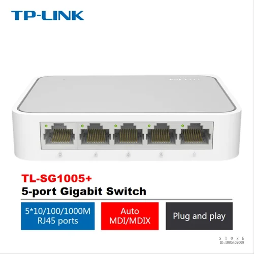 Imagen 1 del producto TP-LINK Conmutador Gigabit de 5 puertos Cable de red de 1000mbps Divisor de red Divisor de dormitorio para el hogar Mini Plug and Play TL-SG1005 +