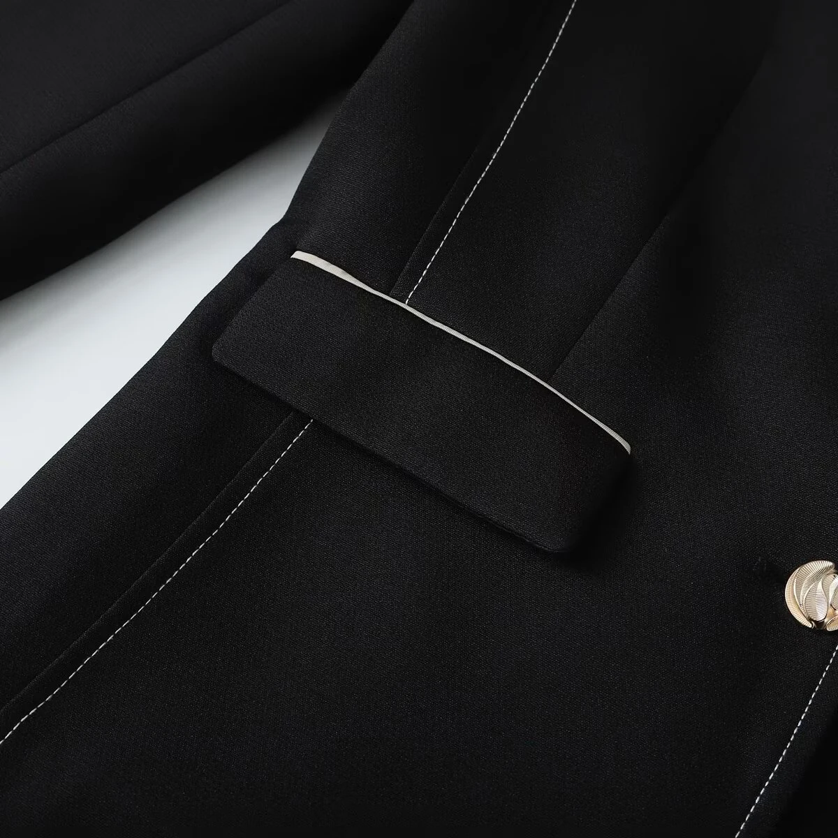 ZERAINS 2023 Herbst Neues Produkt frauen Rundhals Dekorative Rand Nähte Casual Taille Anzug Mantel