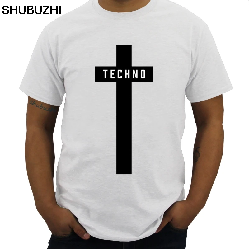 TECHNO CROSS PRINTED T-SHIRT MENS WOMENS MUSIC FESTIVAL BLACK DETROIT TEECool Casual pride men Fashion tshirt sbz8407