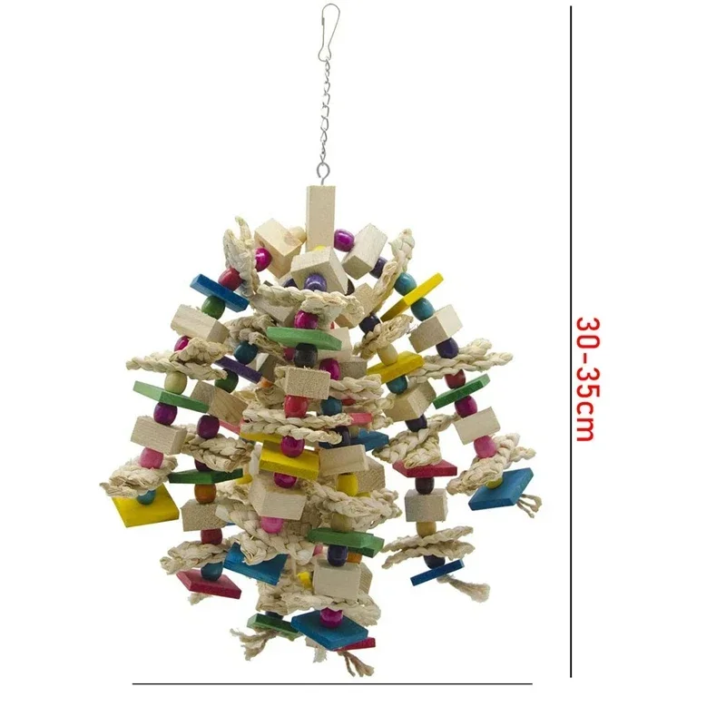 

Large Parrot Chewing Blocks Knots Tearing Pet Toys Budgie Bird Cage Bite Toy for African Grey Macaws Cockatoos
