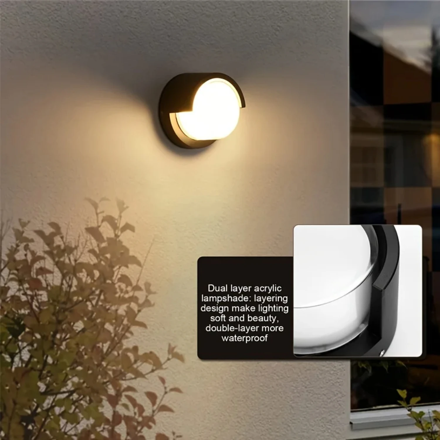 Outdoor Wall Lights, Low Profile Modern Wall Sconce Porch Lights Outdoor Wall Light fixtures Waterproof Wall Mounted Lamp