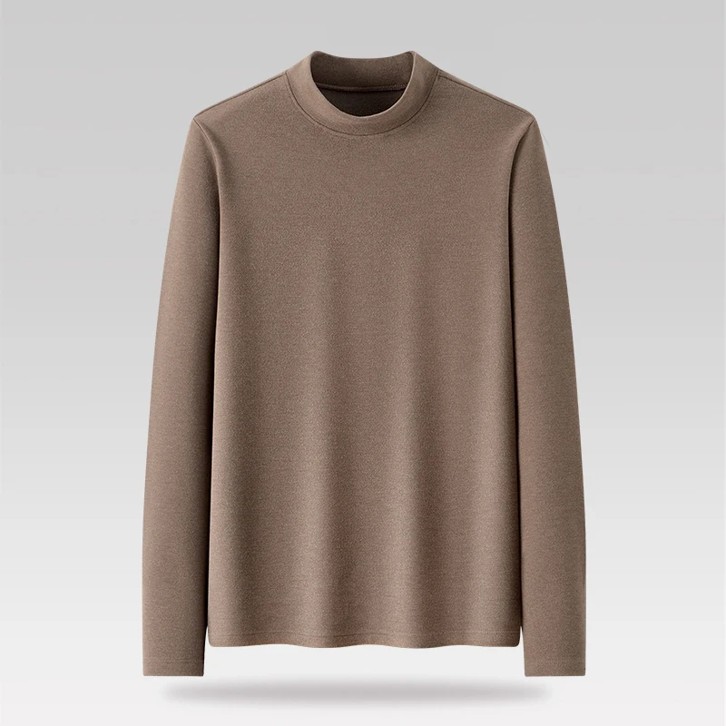 

Теплый и удобный длинный вязаный свитер из полиэфирного волокна с высоким воротником и дальним инфракрасным подогревом для мужчин, осень...