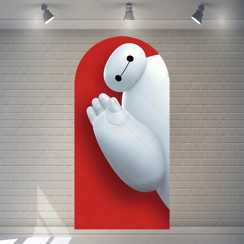 ديزني بيج هيرو 6 قوس غطاء خلفية هيرو حمادا بايماكس فريد بانر استحمام الطفل غرفة عيد ميلاد الأطفال الديكور ملصق #2