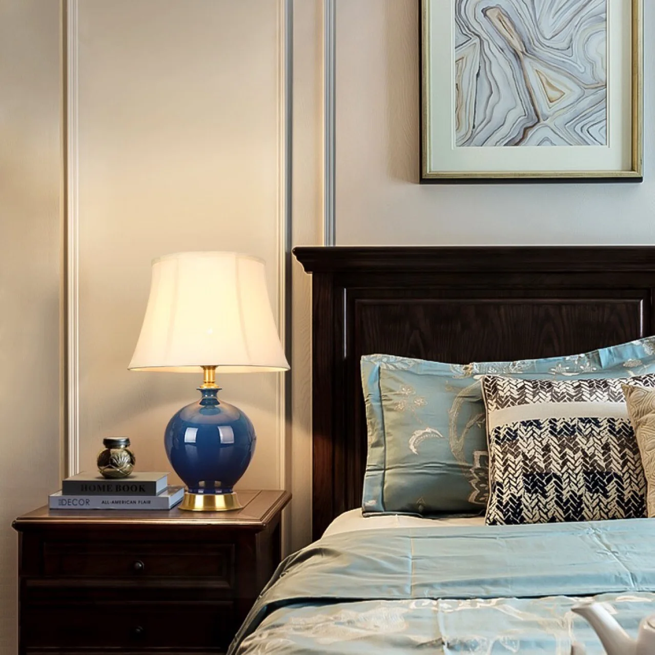 Lampada decorativa da comodino americana semplice per camera da letto