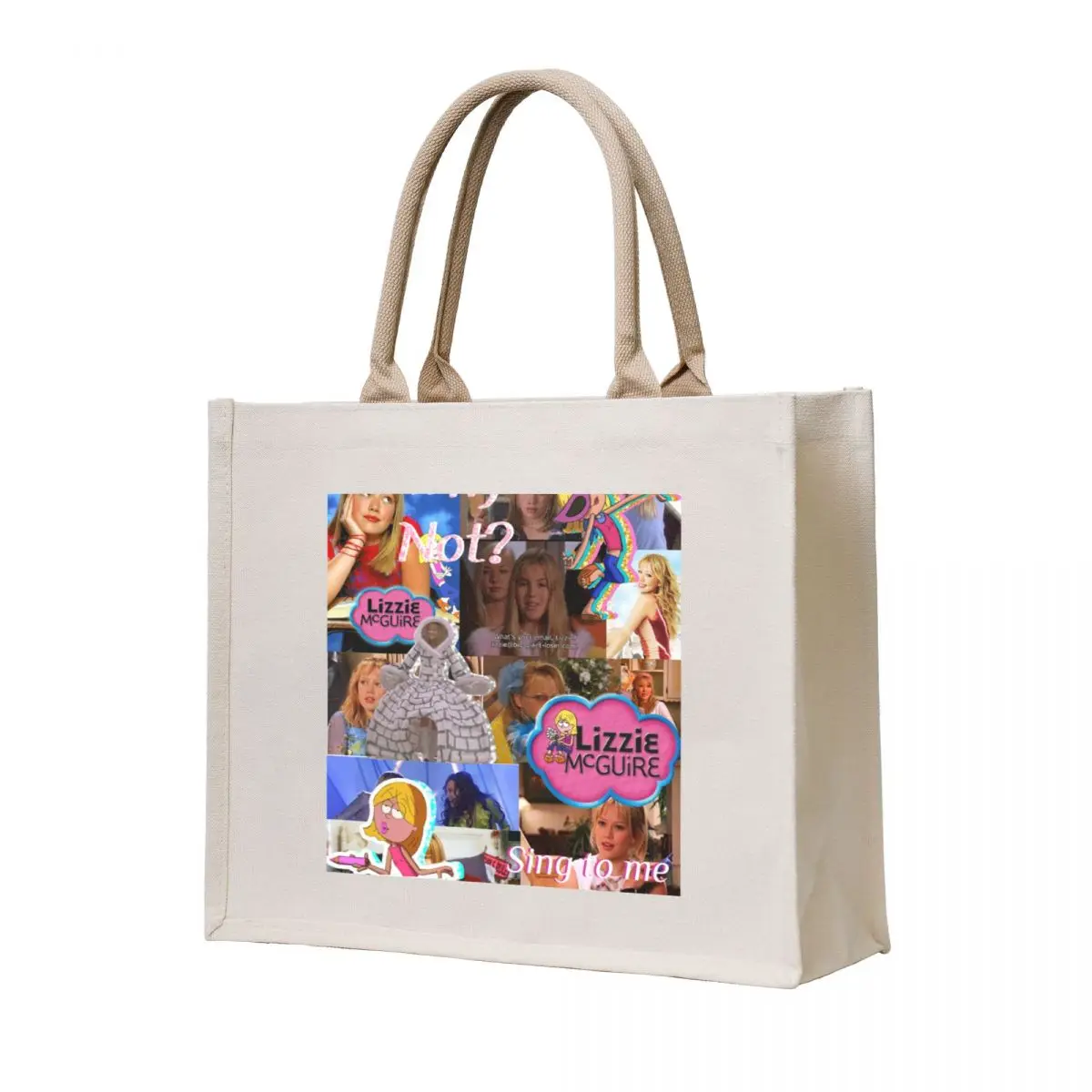 

Lizzie McGuire Collage Tote Bag reusable shopping bag Women's beach bags Canvas stote bag