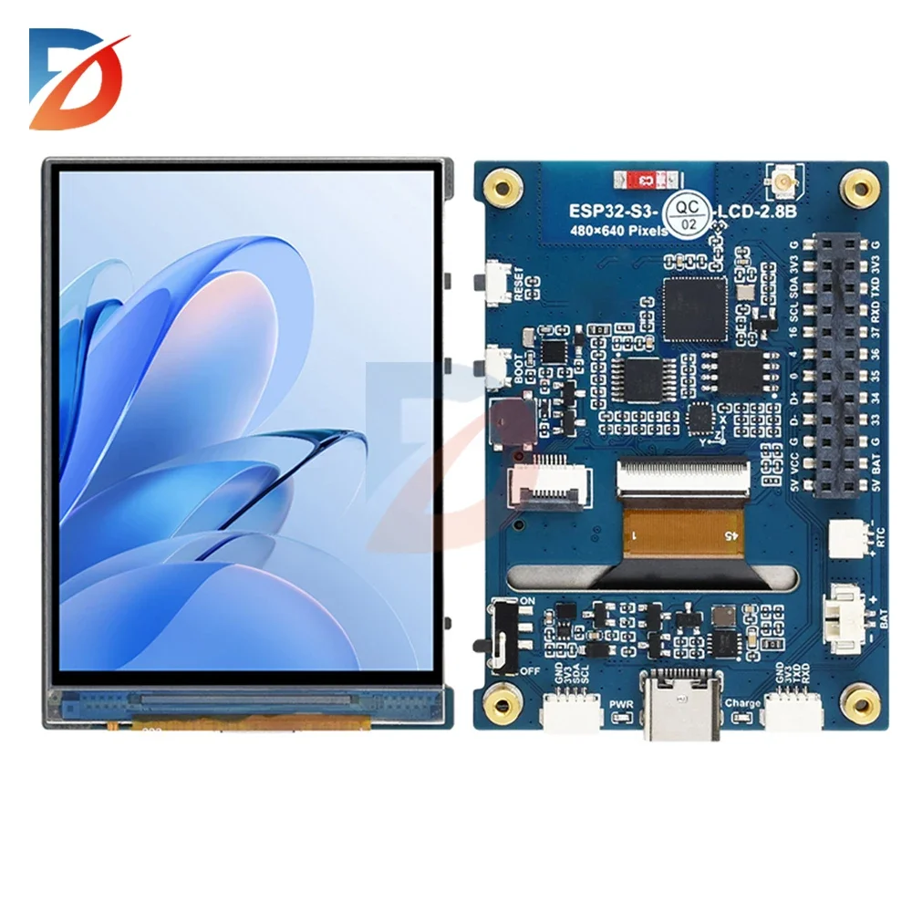 ESP32-S3-Touch-LCD-2.8B with touch 480×640 resolution display IPS capacitive screen WIFI Bluetooth development board Type C