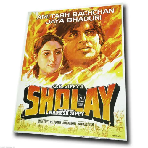 SHOLAY 1975 Bollywood Movie Film Advert SIGN METAL PLAQUE art print poster