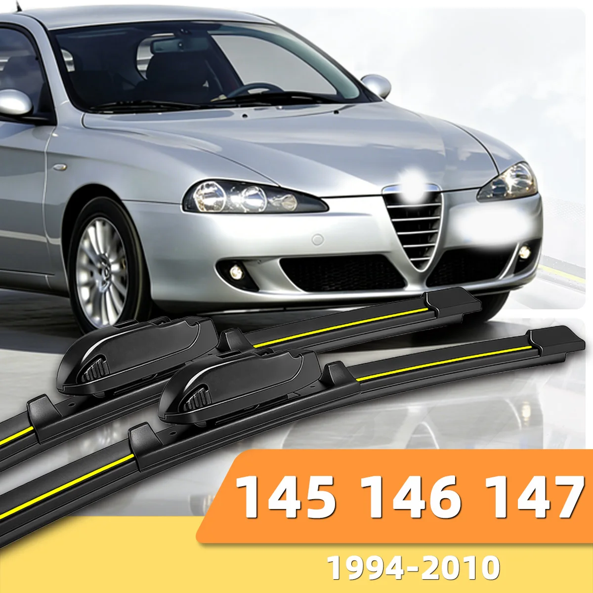 

﻿ 2 шт. бескаркасные бесшумные передние дворники для Alfa Romeo 145 146 147 (1994-2010) с резиновыми лентами из натурального каучука