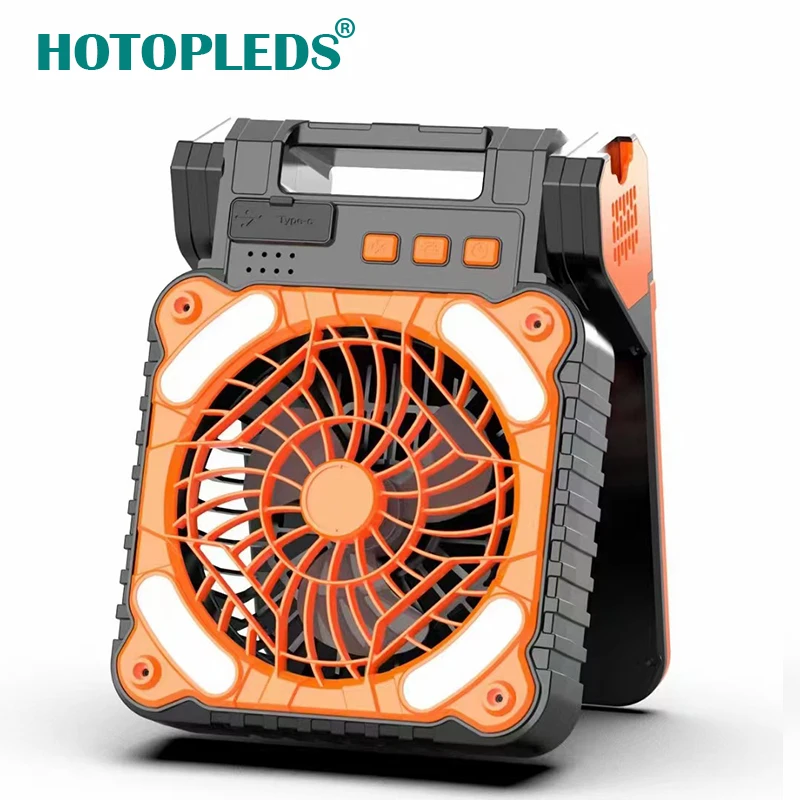 Popular Foldable Portable Electric Usb Rechargeable Fan Solar Panels With Lights Outdoor Camping Fan