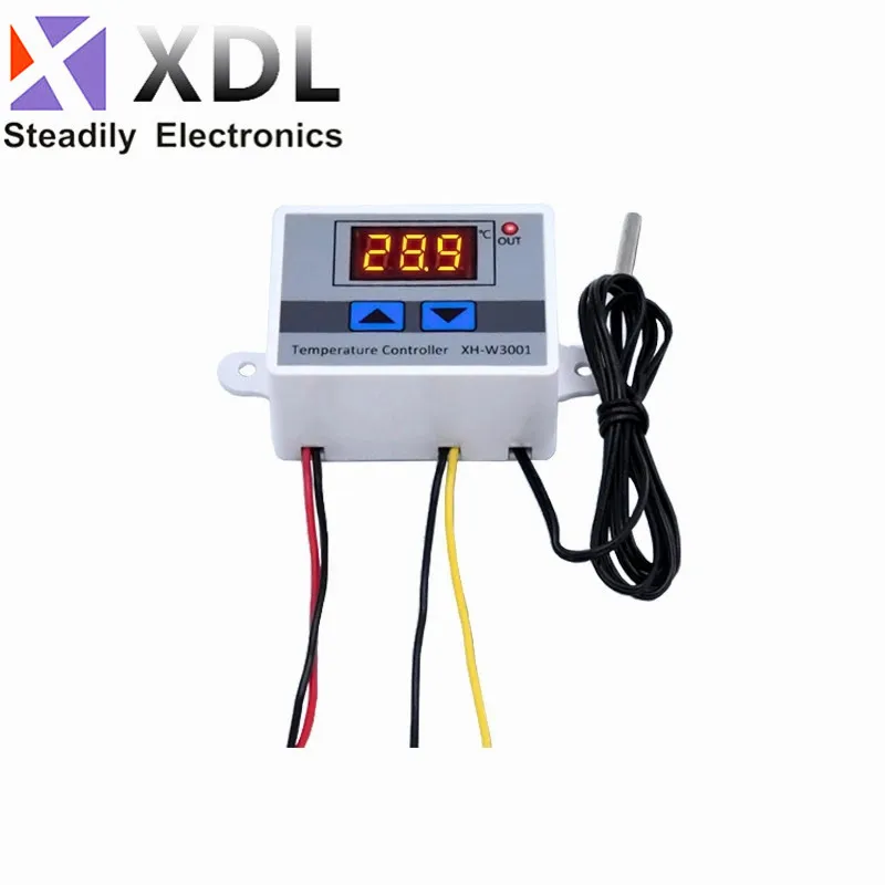 10A 12V 24V 220VAC Digital LED Temperature Controller XH-W3001 For Incubator Cooling Heating Switch Thermostat NTC Sensor