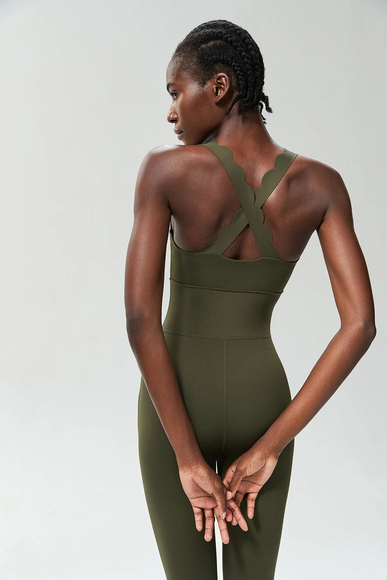 Einteiliger Fitness-Laufanzug für Damen, Dehnbarer Weicher Slim-Fit Yoga-Jumpsuit, Atmungsaktive Super-Stretch Trainingskleidung, Damen-Sportbekleidung – Detail 17