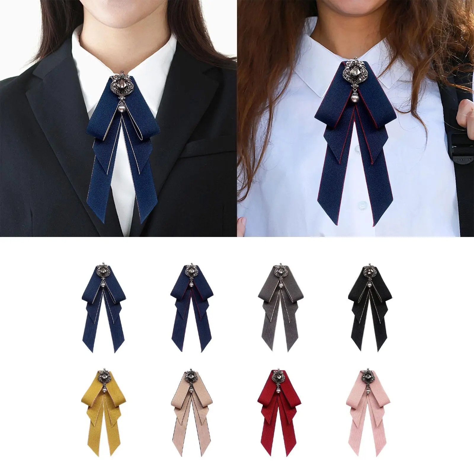 Women's Bow Tie Vintage College Style Girls Necktie for Shirt Party Gift