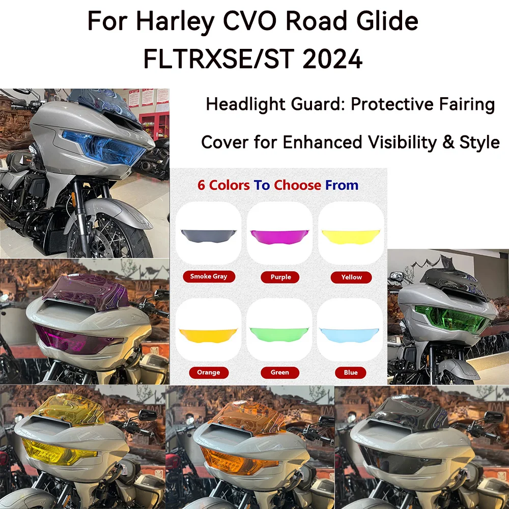 New Motorcycle Headlight Guard: Protective Fairing Cover for Enhanced Visibility & Style For Harley CVO Road Glide FLTRXSE/ST 24