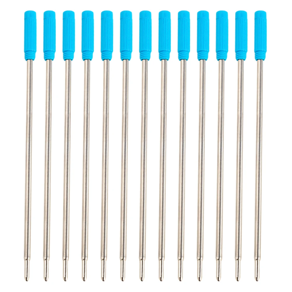 

50 Pcs Metal Refill Ink Pen Refills for Twist Pens Replaceable Blue Ballpoint Replacement