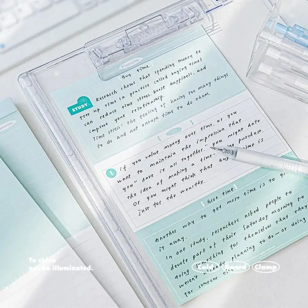 

INS Ice Writing Clipboard Durable Arcylic Paper Organizer Stationary Transparent File Folder Memo