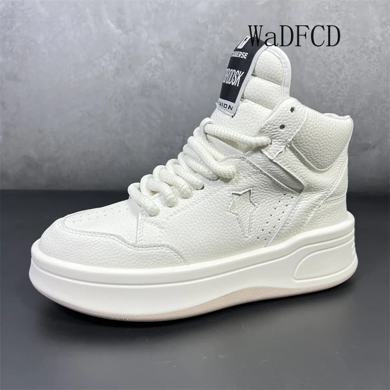 

High Top Sneakers Plus Size 45 Mens Designer Shoes Fashion Casual Microfiber Leather Breathable Height Increased Platform Shoes