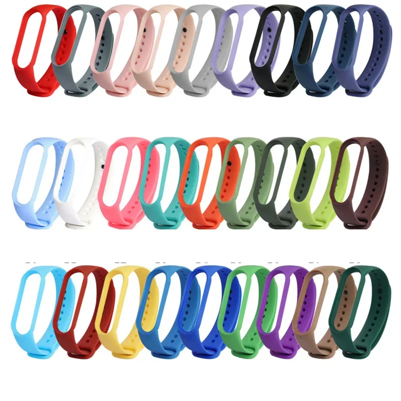 Colors Bracelet for Xiaomi Mi Band 4 5 6 7 Sport Strap Watch Silicone Wrist Strap For Xiaomi Mi band 5 Bracelet Miband 4 3 Strap