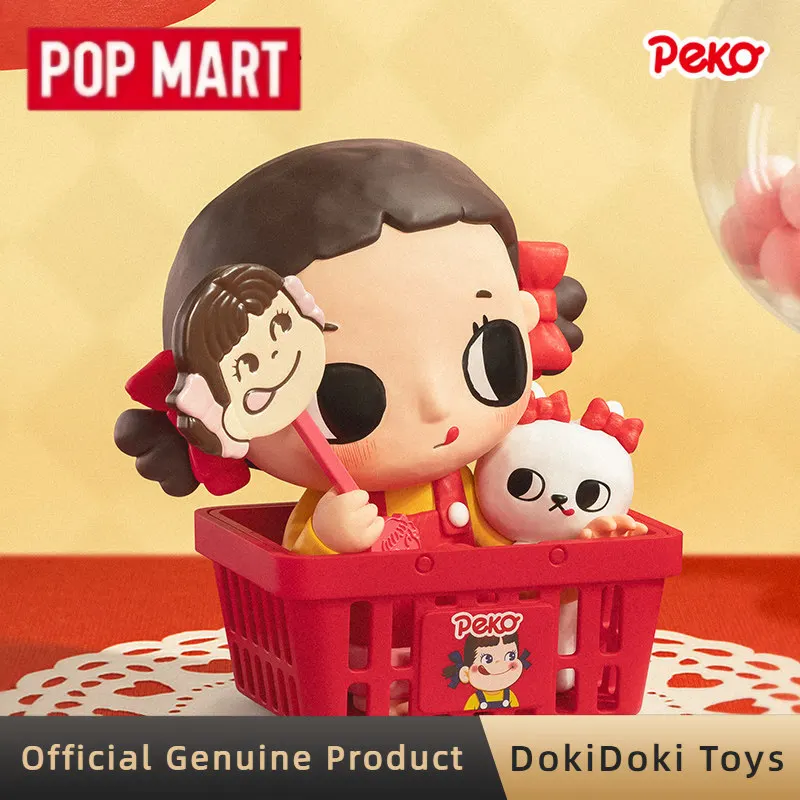 

POPMART Nyota × Peko: Аниме-фигурка, настольное украшение, модная коллекционная игрушка, таинственная коробка, милая мультяшная кукла, подарок для детей