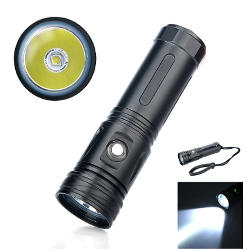 Linterna LED de buceo profesional L2, 5000 lúmenes, 100M, impermeable, táctica