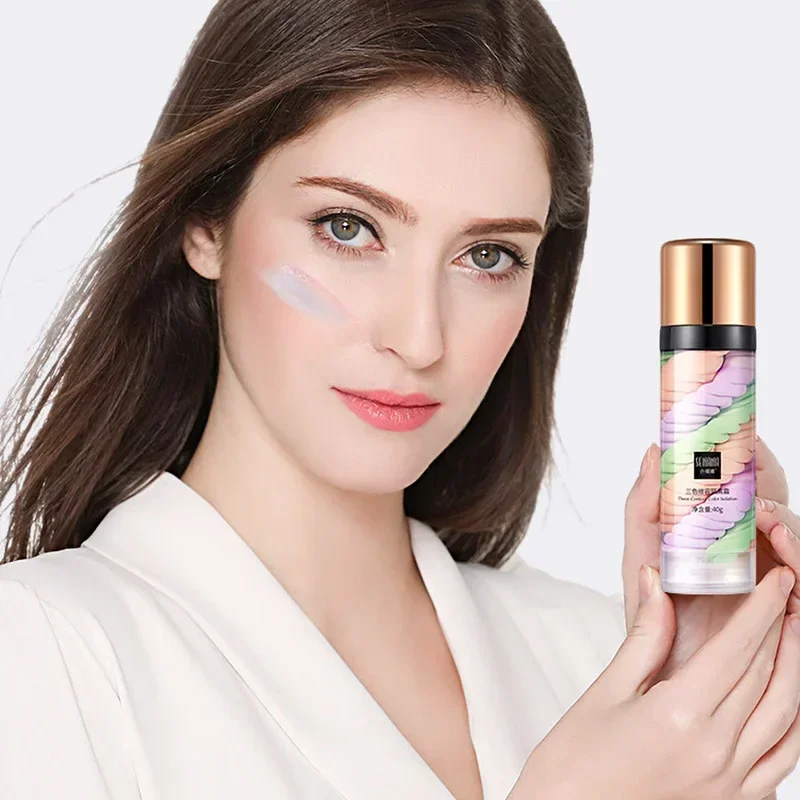 Three-color Isolation Cream Facial Primer Makeup Long-Lasting Moisturizing Waterproof  Oil-Control  Facial Makeup Primer