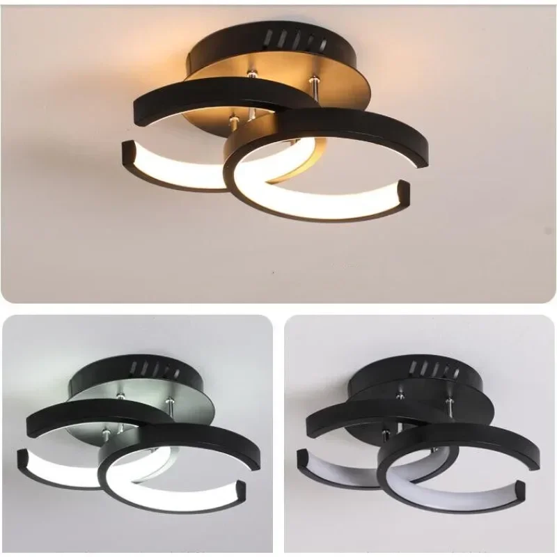 

Black Double C Style Ceiling Lighting Fixtures for Home Appliance Living Room Bedside Creative Design Lamps Decoration Lighting