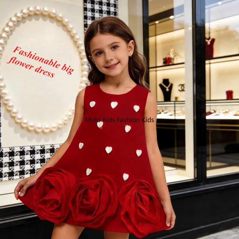 

Платье для рождественской вечеринки, модное платье макси с цветочным принтом для всех сезонов, праздничное вечернее платье 90-140 см