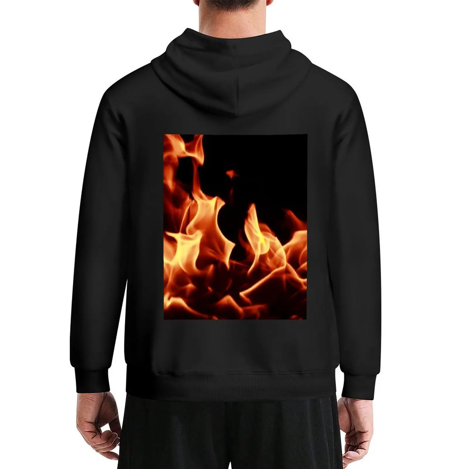 

Fire flames effect Hoodie graphic t shirts men men clothes japanese style blouse japanese hoodie