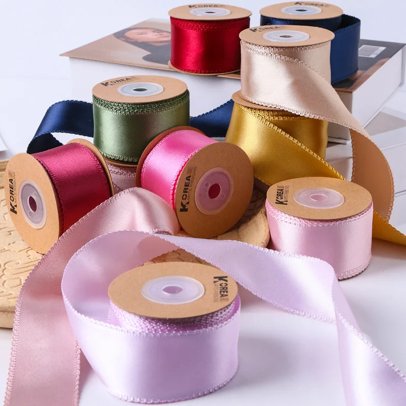 5 Yards 25MM 38MM Double-sided Polyester Satin Ribbon DIY Make Bowknots Kids Hair Accessories Material Handmade Carfts