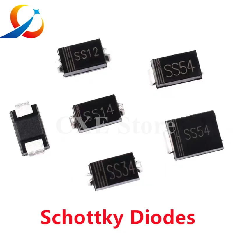 100PCS Rectifier Diode M1 M4 M7 SS12 SS14 SS16 SS24 SS34 SS36 SS110 SS210 SS310 US1M RS2M RS1M ES1D ES1J DO-214AC Schottkydiodes