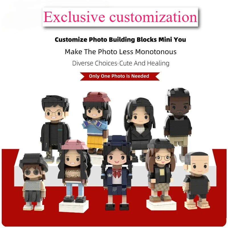 

Custom Personalized Minifigures Brickheadz Building Block Sets Custom Brick Figure From Photo for Birthday Friend Gift