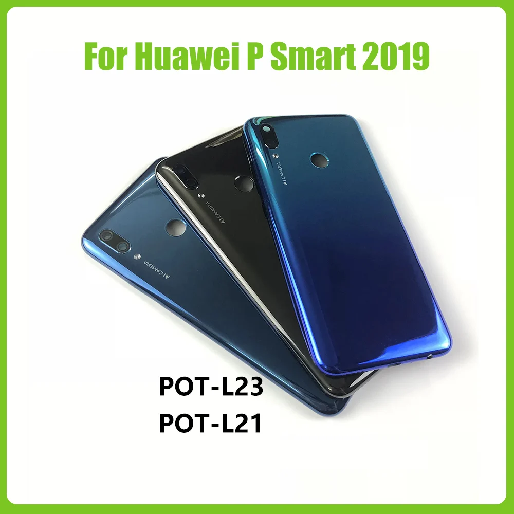 NEW For Huawei P Smart 2019 POT-LX1 POT-LX2 POT-LX3 POT-L23 POT-L21 Phone Housing Battery Case Back Cover Rear Door with Buttons