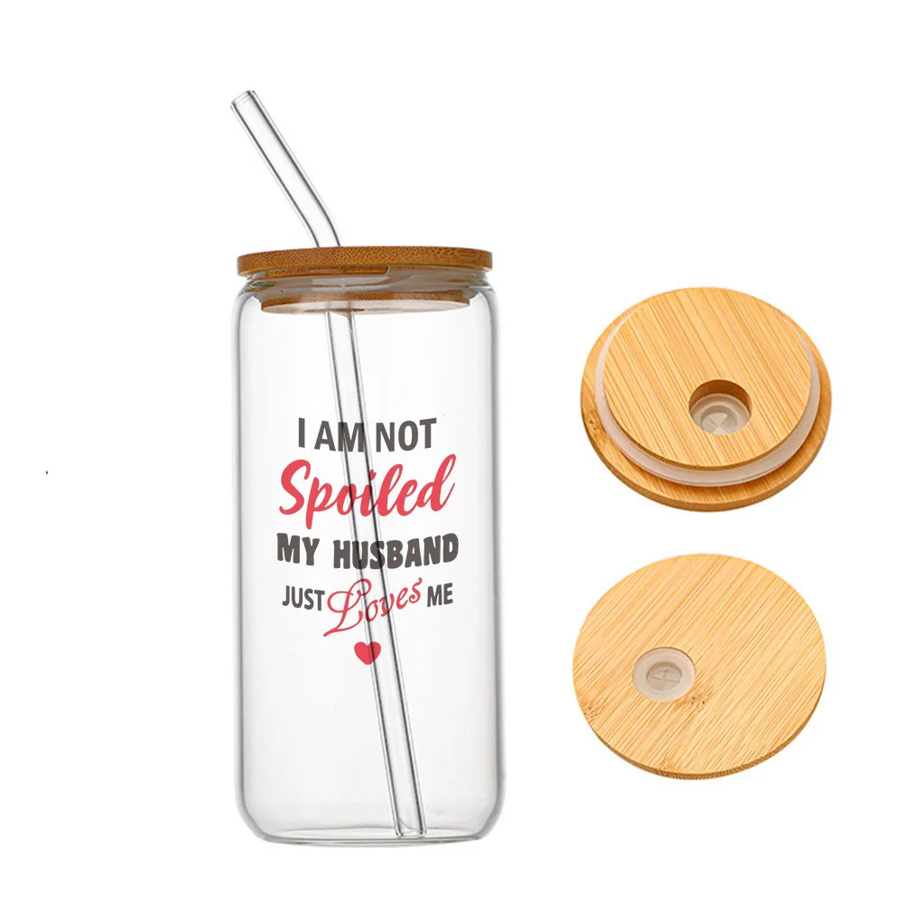 

Birthday Gifts for Wife Mothers Day Glass For Heat Resistant High Drinking Cup With Straws Lids 16 oz