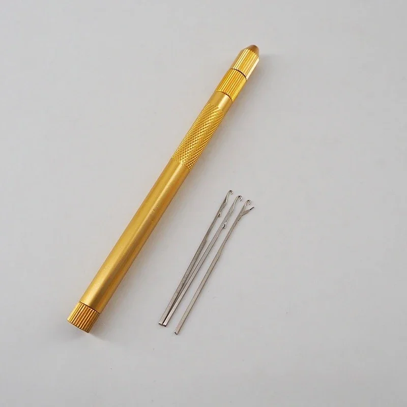 3 in 1 Crochet Hook Set Metal Crochet Needle Hair Extension Threader Tool for Wig Hair Weaving