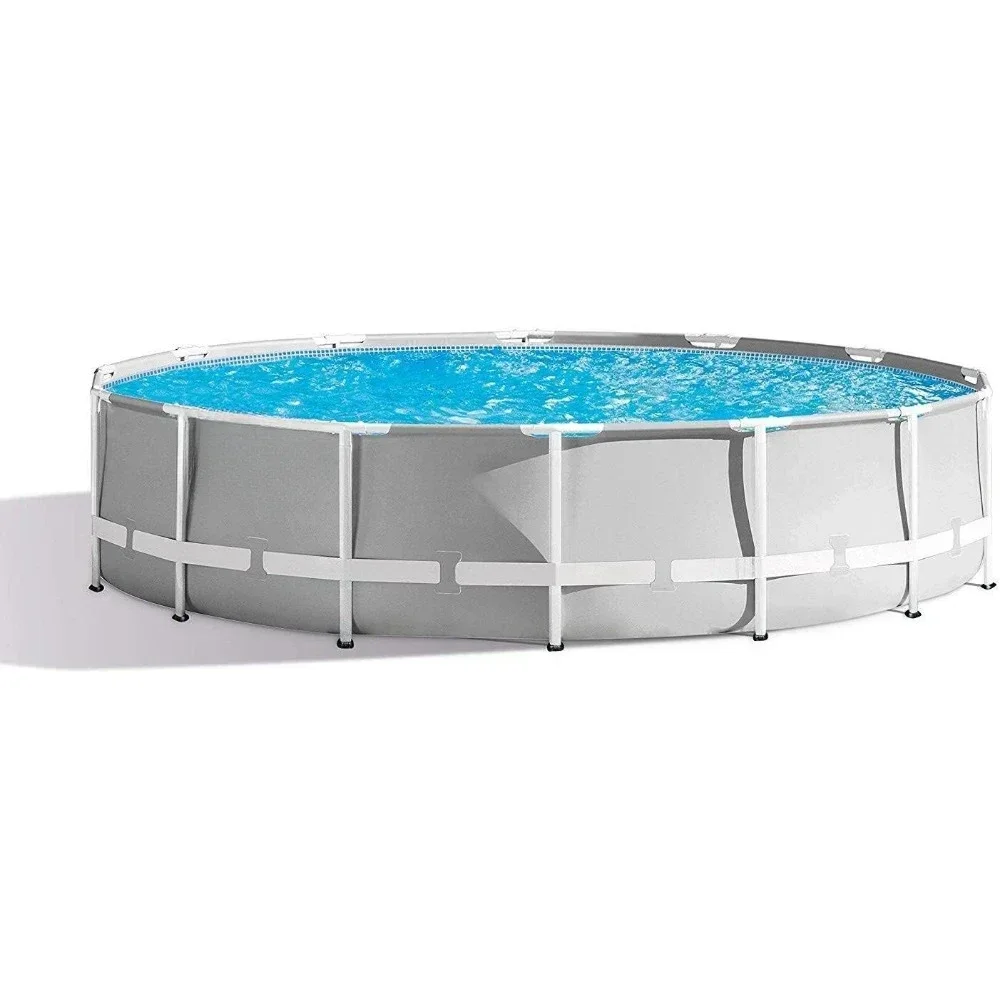 Swimming Pool, 14 Feet X 42 Inches Above Ground Prism Frame Swimming Pool with Water Pump and Debris Cover