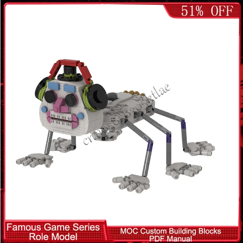 534 PCS Popular Game Character Series Neon Arcade DJ Spider Golem MOC Customize Modular Building Block DIY Boy Holiday Toy Gifts