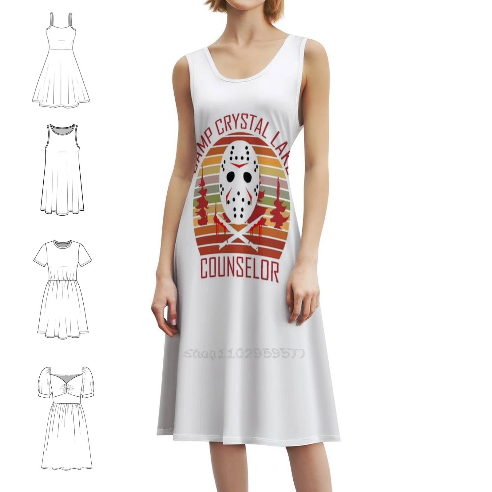 النساء الرجال مخيم كريستال بحيرة مستشار ريترو خمر فستان عطلة مثير للنساء الشاطئ حفلة عيد ميلاد فستان قصير النساء الرجال #1