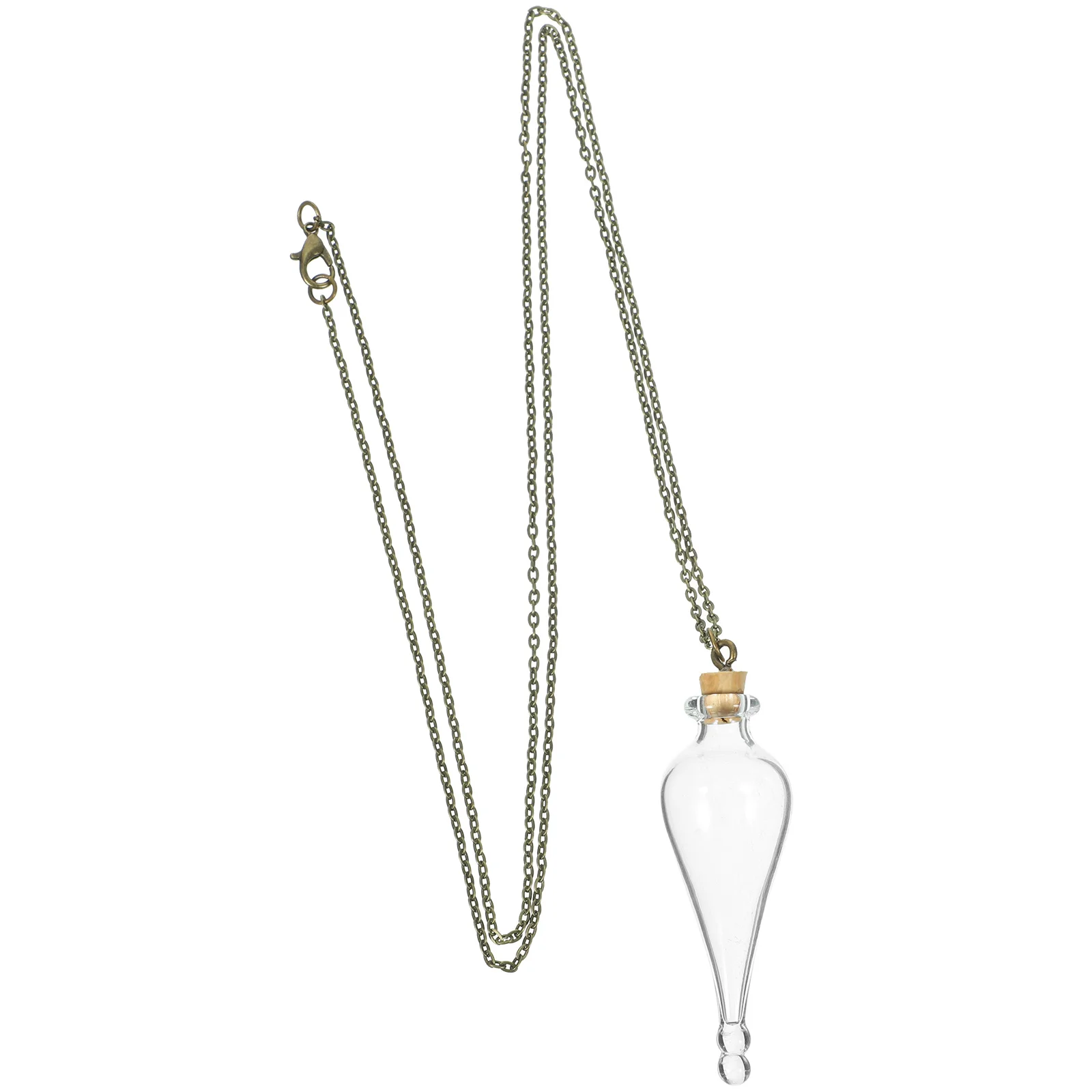 قلادة زجاجية مصغرة على شكل زجاجة جرة صغيرة مع سلسلة لتخزين زيت عطر ميمينتوس ملحقات تزيين مناسبة للسفر