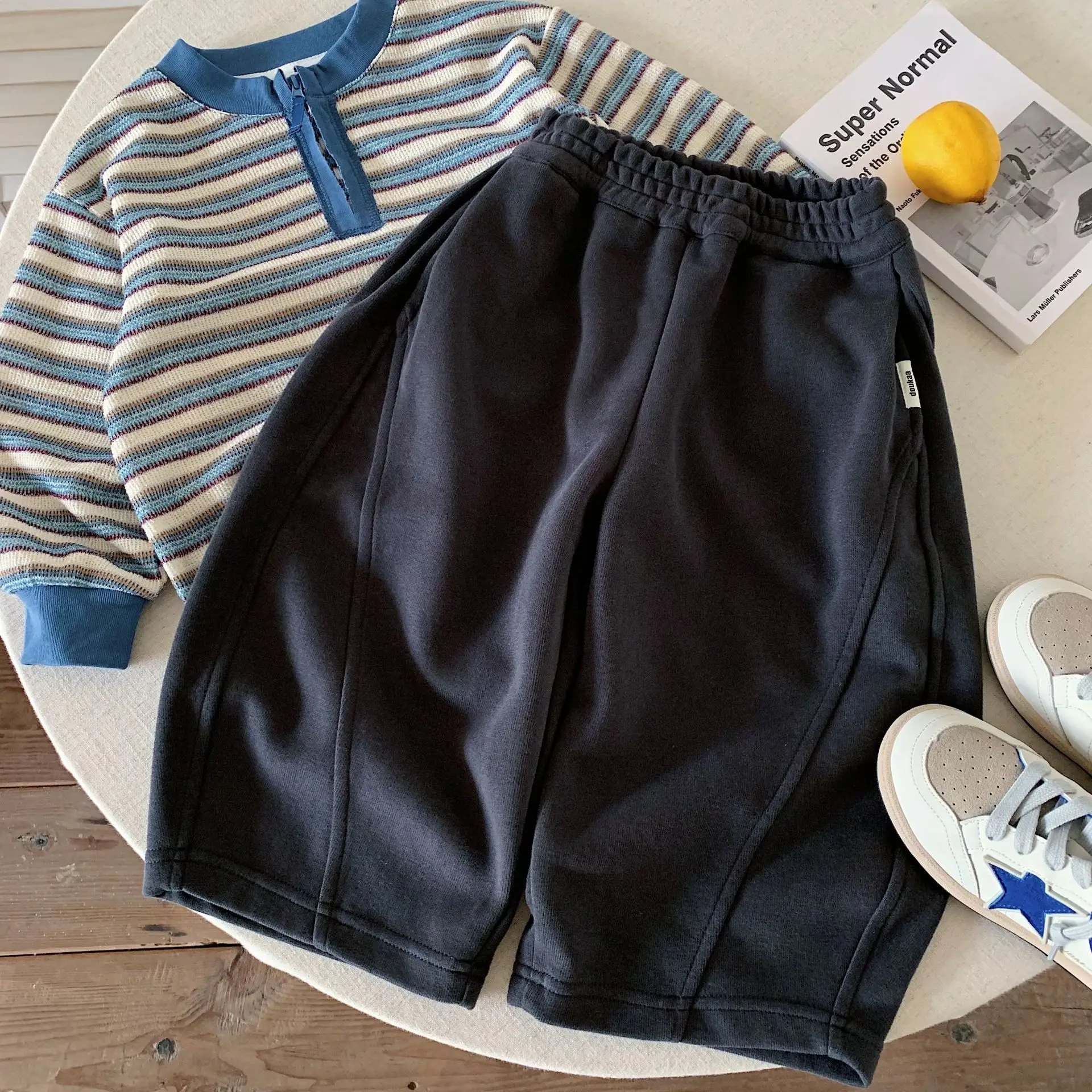 Boys Pants 2026 Autumn and Winter New Children's Clothing Korean Style Boys and Girls Solid Color Casual Loose Pants