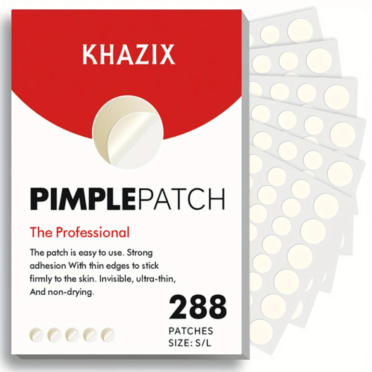 36개 하이드로콜로이드 여드름 패치 - 점액 및 유분 흡수, 붉은기 감소, 하루 종일 착용 가능한 투명 패치.