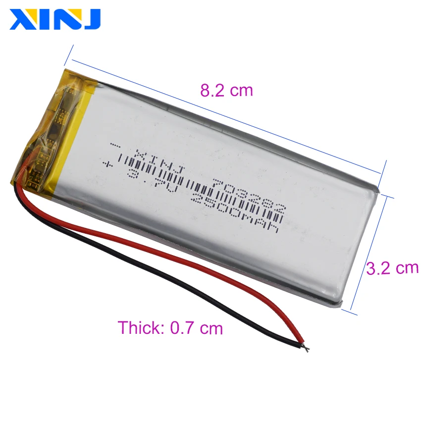 3.7V 2500mAh 9.25Wh Polymer Lipo Lithium Rechargeable Battery Ions 703282 For GPS PAD Box E-Book MID Portable DVD Tablet PC