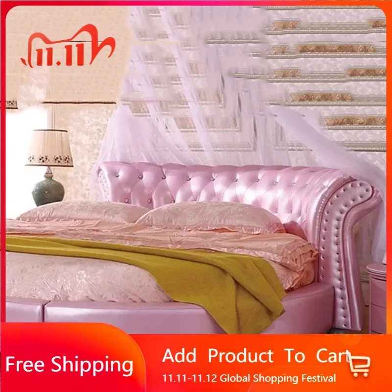 

Bedroom Wooden Bed Master Cheap Princess Sleeping Luxury Bed Bedding Leather Design Reception Beliche Living Room Furniture
