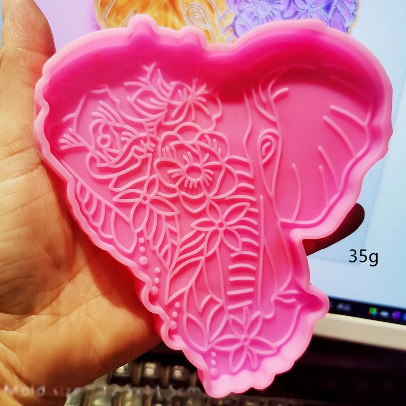 Silicone Mould Tray Elephant Coasters Resin Moulds Crafts Decor for DIY Art Drop Shipping