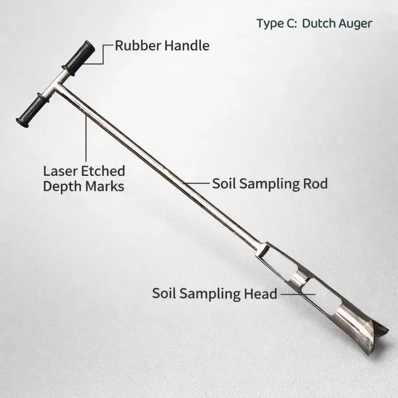 Decent Brand Stainless Steel Soil Sampling Probe Rust-Resistant Ergonomic T-Handle No Contamination Easy Clean Precise Core