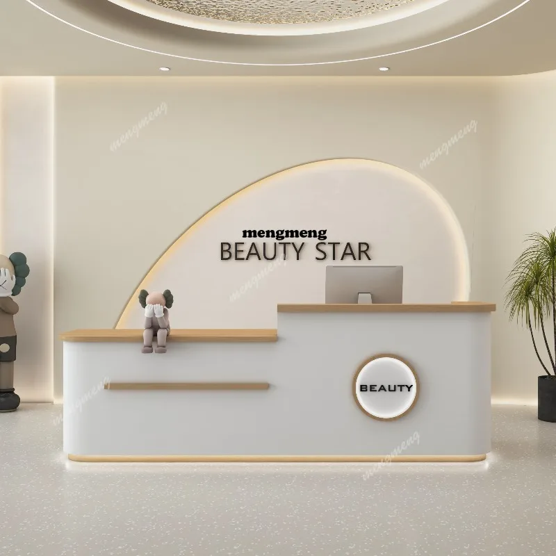 

Deep Storage Front Desk Reception Counter Barber L Shaped Business Reception Desks Modern Clinic Mostrador Recepcion Furniture