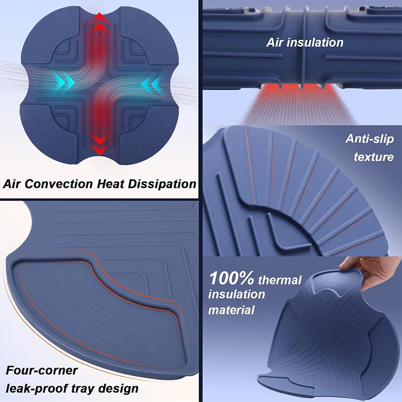 1Pc Silicone Heat-insulating Pad Air Fryer Trivets For Crispi Portable Hot Pads Potholders Airfryer Accessories