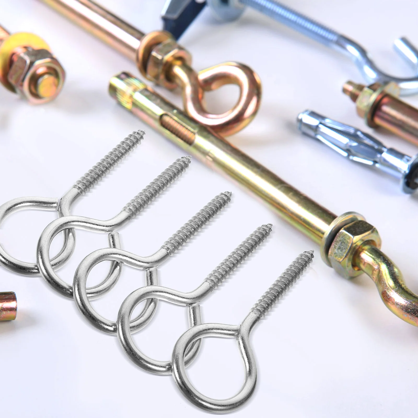 

10pcs Closed Eyelet Screws Heavy Duty Diy Masonry Bolts for Hanging Hooks Light Curtains Planters Metal Storage