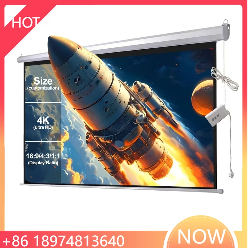 

92" 100" 120" 135" 150" Motorized Projection Screen With Ambient Light Rejecting 4K ALR Projector Screen