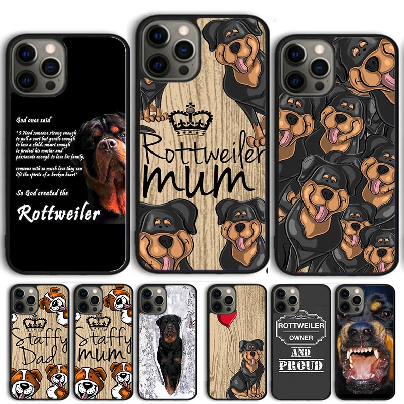 Rottweiler cute cartoon heart dog Phone Case Cover For iPhone 15 16 14 13 12 Pro Max mini 11 Pro Max XS X XR Plus