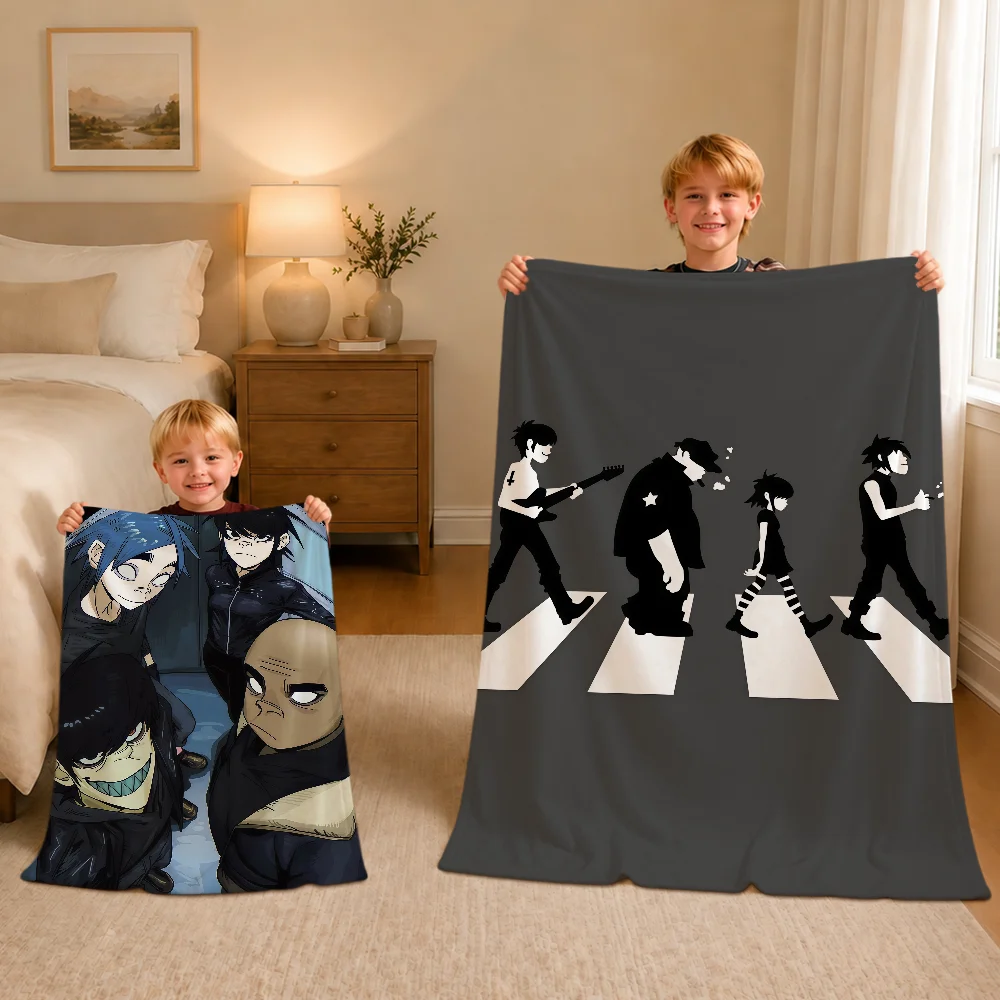 Band G-Gorillaz Cool Blanket Warm Soft Plush Blanket For Sofa Living Room Nap Home Bedroom Travel Gift Flannel Pet Hogar