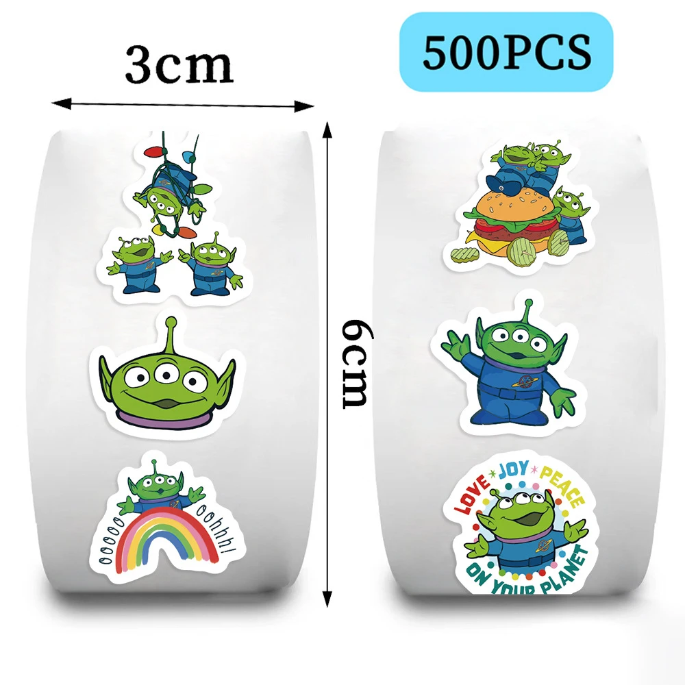 500pcs Disney Anime Cartoon Toy Story Alien Sealing Stickers DIY PVC Laptop Decal Cute Decoration Stationery Sticker Reward Gift